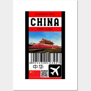 China first class boarding pass Posters and Art